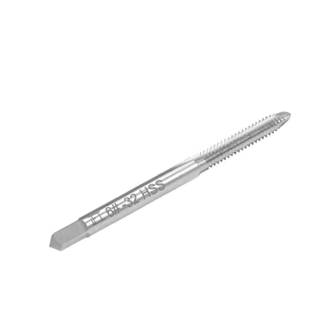 6-32 UNC High Speed Steel Thread Tap Set For Quick Screw Threading, 2B Class, 3-Flute Design, 54mm Overall Length And 20mm Thread Length