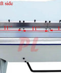 Close-up of 80 Inch Pan And Box Brake Bender For Metal Fabrication showing 6 Foot Bending Reach, 12 Gauge Mild Steel Capacity, removable legs.