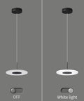 Dope Modern Black Pendant Lights Set Of 3 With LED 6000K Cool White Ceiling Fixtures for Kitchen Island Dining Room, off and on