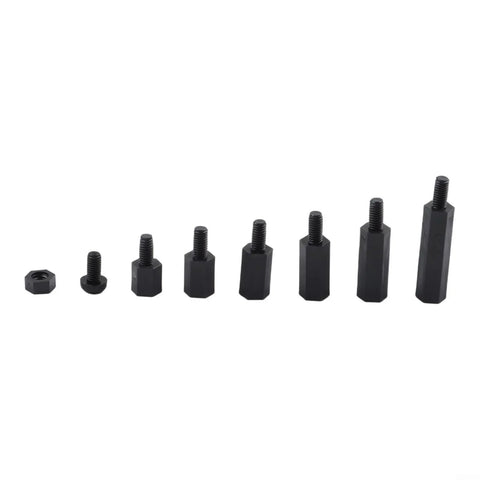 180Pcs M3 Black Hex Nylon Standoff Spacer Nut Kit With Screws And Nuts Male To Female Spacers From 6mm To 20mm Dope Hardware Set For FPV Drones And Electronics Builds, black nylon spacers and nuts