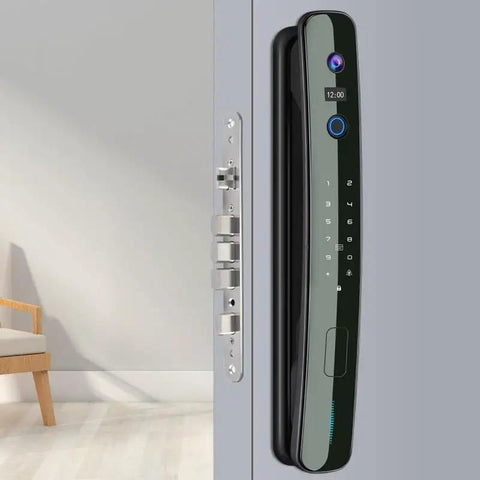 Hassle Free Smart Door Lock Featuring Advanced Fingerprint Recognition Magnetic Card Swipe And Password Keyless Entry With Auto Locking Deadbolt Silent Quiet Motor For Rock Solid Home Security