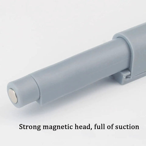 Close-up of Magnetic Touch Cabinet Catch Set With Dampers For Soft Open Close 3 Piece Gray Kit showing magnetic end