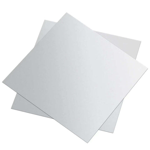 2 Pack 6061 T651 Aluminum Sheet 6x6 Inch 0.02 Inch Thick Rectangle Plate For Crafting And Industrial Projects, top view