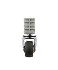 Front view of Four Pack 1.5 Inch Furniture Square Tube Caster Wheels Set With Stainless Steel Silent Brakes for universal racks.