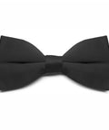 Men's Pre-Tied Clip-On Bow Tie Black Satin Finish With Heavy 1-Inch Clips, Measures 4.5 Inches Across And 2.25 Inches High At Ends, Fits Teens To Adults, Easy Formal Accessory For Weddings, Parties, And Everyday Go-To Sharp Style.
