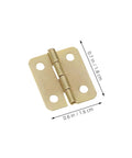 Miniature Jewelry Box Hinges With Screws For Handmade Crafts Iron 40 Piece Set Ideal For Cabinets And Chests DIY Projects 270 Degree Rotation Yellow Finish Hidden Install Tiny Precision Hardware For Delicate Boxes in gold color showing size dimensions.