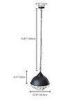 Crystal Pendant Light With Rustic Dome Shade For Dining Room Kitchen Island And Living Space, Hanging Chandelier With Crystals