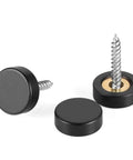 Solid Brass Screw Cover Caps Black Finish 0.6 Inch Diameter 15.3 Mm 20 Pack With Screws And Washers