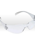 Virtua Protective Eyewear With Ultra Lightweight Frame And Clear Uncoated Lenses, High Wrap Design For Full Face Coverage, side view.