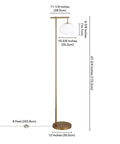 Go To 68 Inch Tall Arc Floor Lamp With Glass Shade In Brushed Brass And Milk White, dimensions shown in inches and centimeters.