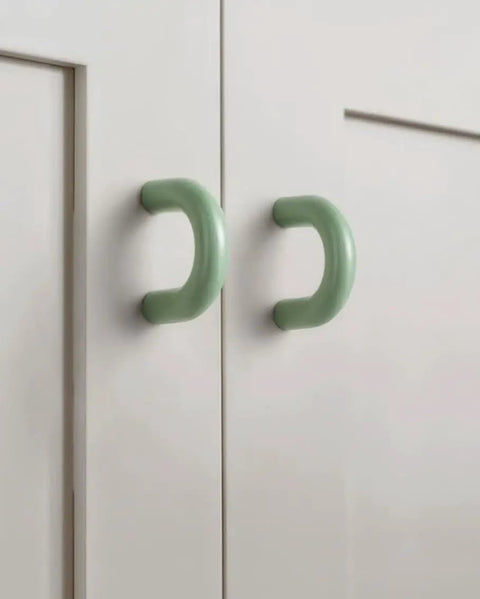 Chrome White Green Cabinet Pull Handles for Drawers and Doors Zinc Alloy Wardrobe Knob with 1.26 Inch and 2.5 Inch Hole Centers