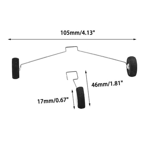 RC Airplane Landing Gear Wheel Set Replacement For 949 Model Aircraft Front 46mm Gear Rear 105mm 17mm Wheel Diameter
