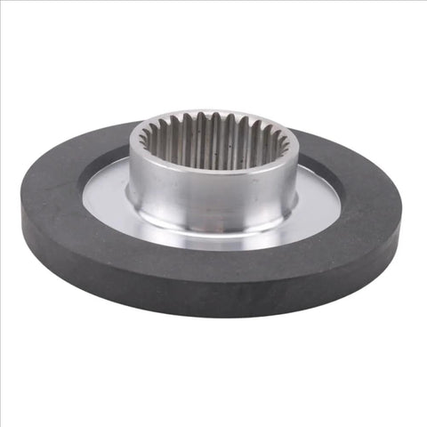 Brake disc assembly, 150mm diameter, serrated inner bore, black friction ring