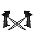 Badass Battle Ready Gothic Viking Pauldron Set PU Leather Double Shoulder Armor Guards With Chest Harness