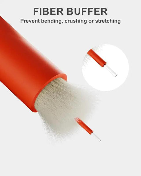 Five Pack LC To ST Fiber Patch Cable OM1 Multimode Network Bridge 1M Length shows fiber buffer in red tube preventing damage.