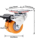Heavy Duty TPE Caster Wheels 4 Pack With 360 Degree Swivel Glides For Sofa Couch Desk And Furniture showing dimensions and details.