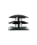 Side view of Double Star Threaded Caster Inserts In Heat Treated Steel For 1-1/2 Inch Square Tubes 16-18 Gauge With 3/8-16 Thread