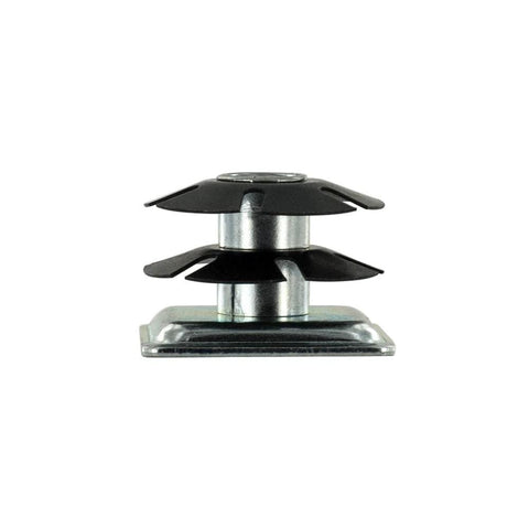 Side view of Double Star Threaded Caster Inserts In Heat Treated Steel For 1-1/2 Inch Square Tubes 16-18 Gauge With 3/8-16 Thread