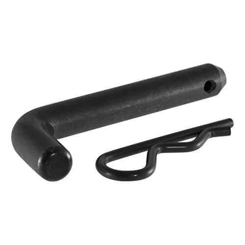 Black Trailer Hitch Pin And Clip With Five Eighths Inch Diameter Fits Two Inch Receiver For Ball Mounts And Trailer Accessories Easy Grip With A 105 Degree Bend For Class 3 4 And 5 Hitches