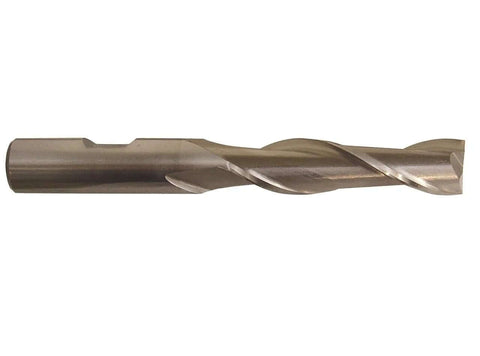 HSS end mill bit, 2-flute, 3/8 in shank, Amazon brand