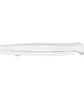 Commercial Heavy Duty Elongated Toilet Seat With White Cover And No Slam Seat Built Different For Busy Public Washrooms side view.