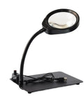 Desktop Magnifier With Large Lens And LED Desk Lamp For Reading And Electronics Repair 48 LED Illumination Fireproof Smart Chip Clear Optical Glass