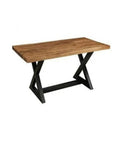 Heavy Duty Aluminum Alloy Table Legs And Cabinet Feet Rock Solid Triangular Brace Design No Sweat Screw Assembly For TV Stands Couches And Everyday Home Upgrades with wooden top and black frame.