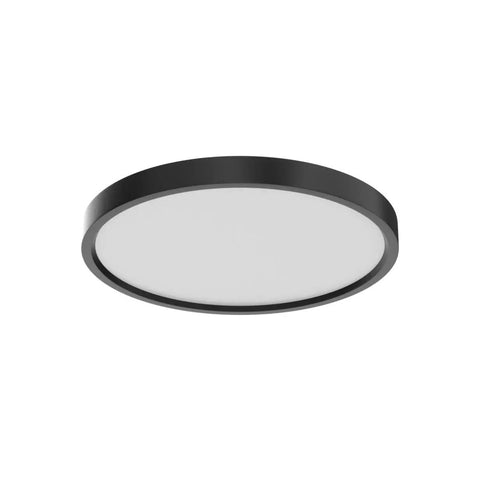 LED Flush Mount Ceiling Light 18W 180W Equivalent Slim Black Fixture, 8.9 Inch, low-profile round lamp for closets and hallways