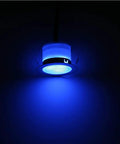 Low Voltage Blue LED Deck Lights Kit With 20 Waterproof Recessed Lamps, IP67 in-ground lighting for patios, close-up view