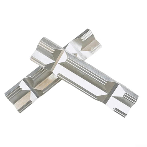 Aluminum alloy V Type Vise Jaws for CNC Milling, shown in a cross formation, highlighting 4-inch and 8-inch options with magnetic workholding