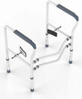 Heavy Duty Toilet Safety Rails For Seniors Standalone Grab Bars With Adjustable Height And Width Easy Install Supports Up To 350 Lbs