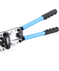 Pro Grade Battery Cable Crimping Tool With Cutter And Rotatable Jaw Six Crimp Sizes 10 8 6 4 2 1 AWG close-up image