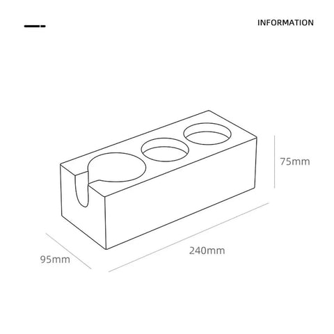 Top Shelf Marble Espresso Tamper Holder Stand Fits 51mm And 54mm Coffee Tools Pro Grade Barista Gear detailed dimensions drawing.