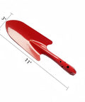 Red 11" metal hand shovel from Colorful Mini Metal Hand Shovel And Trowel Set For Kids Five Pack Of Durable Garden Tools.