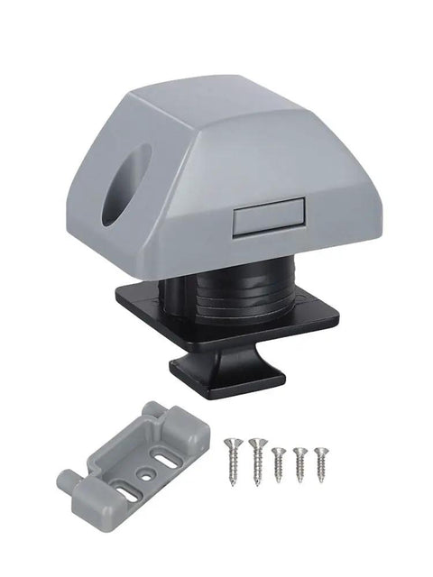 RV Push Button Cabinet Locks Latch For Motorhome Camper Yacht Doors And Drawers Gray Nylon And Stainless Steel Construction 15mm Panel