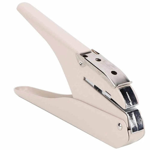 Side view of a Mushroom Hole Puncher 6 Sheet A4 Capacity, mushroom shaped paper punch for office, school, and craft with binding rings.