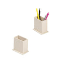 Bonded Leather Boss Level 12-Piece Executive Desk Set with note holder and pen holder in cream color