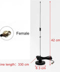 UT106 Dual Band Magnetic Base Ham Radio Antenna With SMA Female Connector, 42cm antenna, 330cm cable, 6.3cm magnetic mount