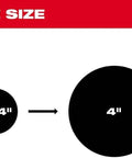Diagram showing pipe sizes 1-1/4" and 4" for plumbing reference with labels.