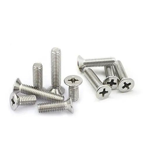 Two Fifty Six UNC Phillips Flat Head Countersunk Machine Screws Assortment Kit Stainless Steel Full Thread Ten Size 200 Piece For Electronics Projects And Small Hardware Repairs