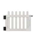 Built like a Tank White Vinyl Picket Gate DIY Fence Kit With No Dig Setup For Rock Solid Backyard Security featuring heavy duty PVC and hinges.