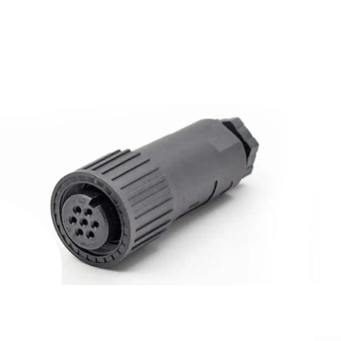 High Performance 7 Pin Female Hydraulic Valve Connector Plug for Proportional Control Valves showing black rugged plastic housing.