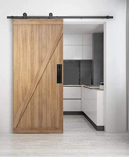 7 Inch Black Sliding Barn Door Finger Pull Set, Heavy Duty Modern Invisible Handle With Flat Bottom, Easy To Install Flush Door Pulls
