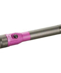 Purple Flashlight 75647 With 2 Year Warranty shown at angle, rugged design for camping, home, outdoors, with solid illumination.