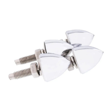 Chrome Bullet License Plate Fastener Caps 1 Inch Stud With M6 X 1.0 Threads Four Pack For Standard Plates Silver Finish Easy Install