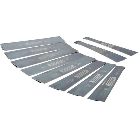 Pro Grade Ultra Thin Parallel Set For Precision Work, 10 Pairs 20 Pieces, 6 Inch Long 1/32 Inch Thick, Alloy Steel Shop Hardened 50 HRC, Tight Tolerances From 1/2 In To 1-5/8 In