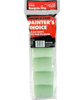 Top Shelf 4 Inch Roller Covers With Half Inch Nap Mint Green Fabric Engineered For Flat And Eggshell Paints Durable Poly Core Bulk Bundle in package.