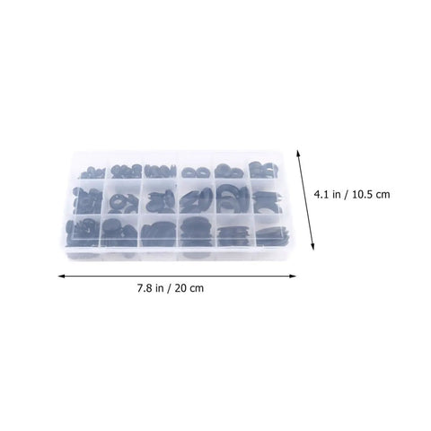 125 Piece Rubber Grommet Seal Ring Set In Plastic Box Black For Faucets Hoses Drains And Panels DIY Friendly Gasket Kit Heat Resistant Ultra Elastic Seals Storage Case Included, 20 x 10.5 cm box