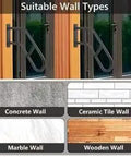 Hella Secure U Shape Stair Handrail With Rock Solid Grip For Outdoor Steps And Porch Grab Bar attached to various wall types.