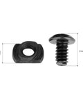 Badass Mlok Standard Screw And Nut Kit With 12 Millimeter Fasteners For Rifle Accessories showing black steel 12mm screw and locking nut.